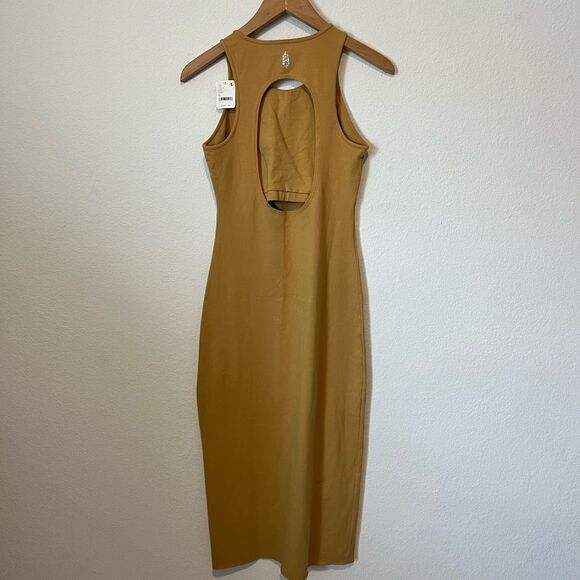 Free People Movement So Simple Dress Racerback Tank Midi Antelope NWT Medium - Picture 5 of 6